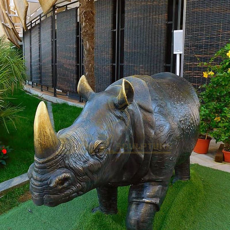 Outdoor Large Cast Bronze Rhino Statue
