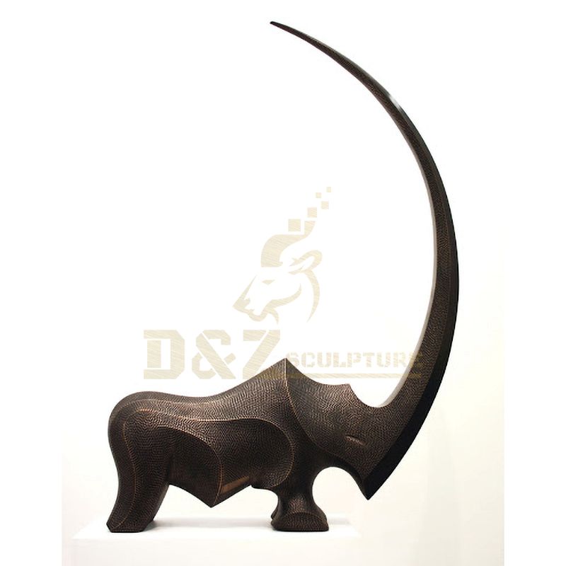 Outdoor Decoration Sculpture Bronze Rhinoceros Statue