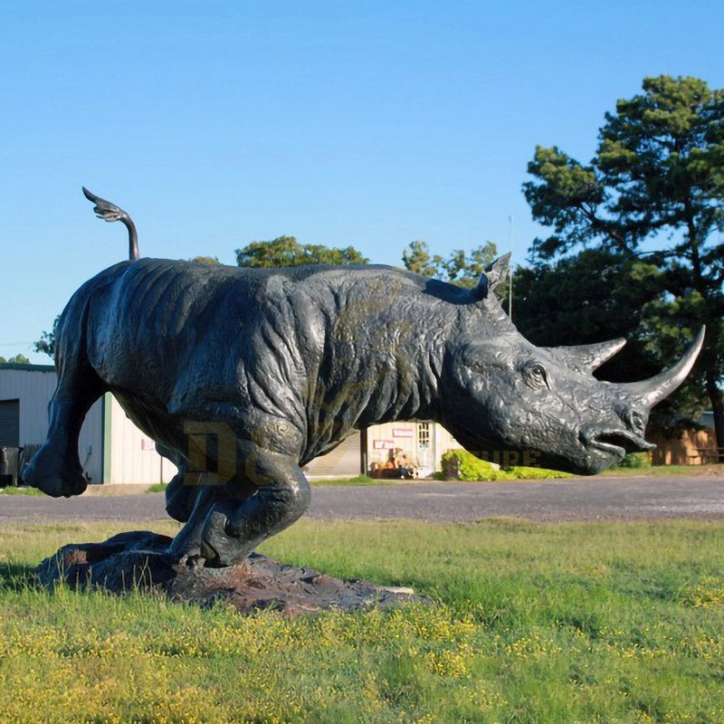 Outdoor Bronze Rhino Statue Large Copper Rhinoceros Sculpture