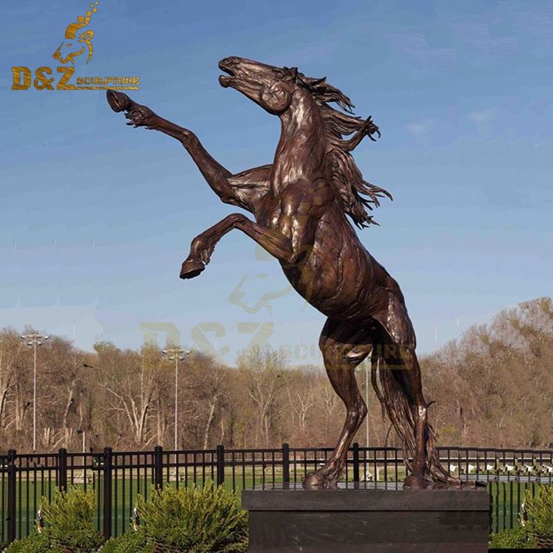 Hot sale high quality life size jumping brass horse sculpture park decoration