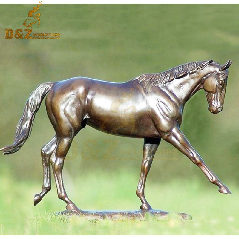 High quality golden lawn decoration bronze walking horse statue for sale