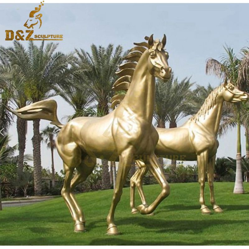 High quality golden running horse bronze statue garden decoration for sale