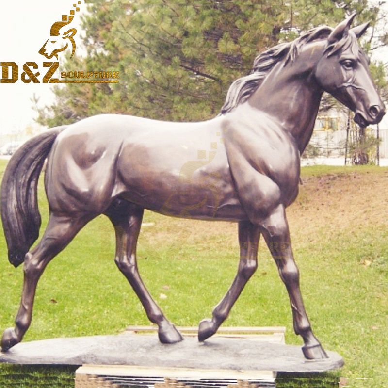 Metal casting high quality bronze standing horse sculpture for sale