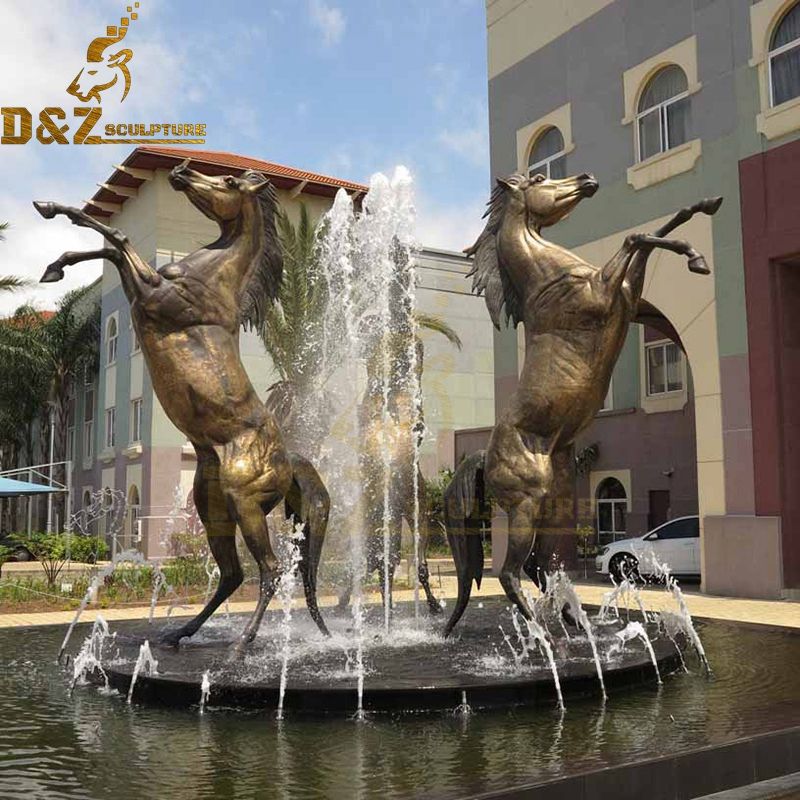 Outdoor large three horses fountain sculpture decorations for sale