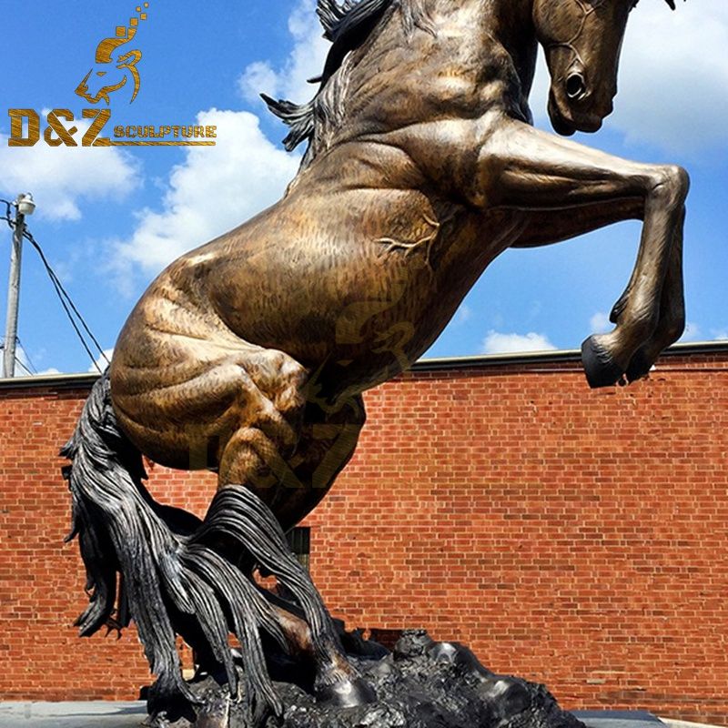 horse jumping sculpture bronze