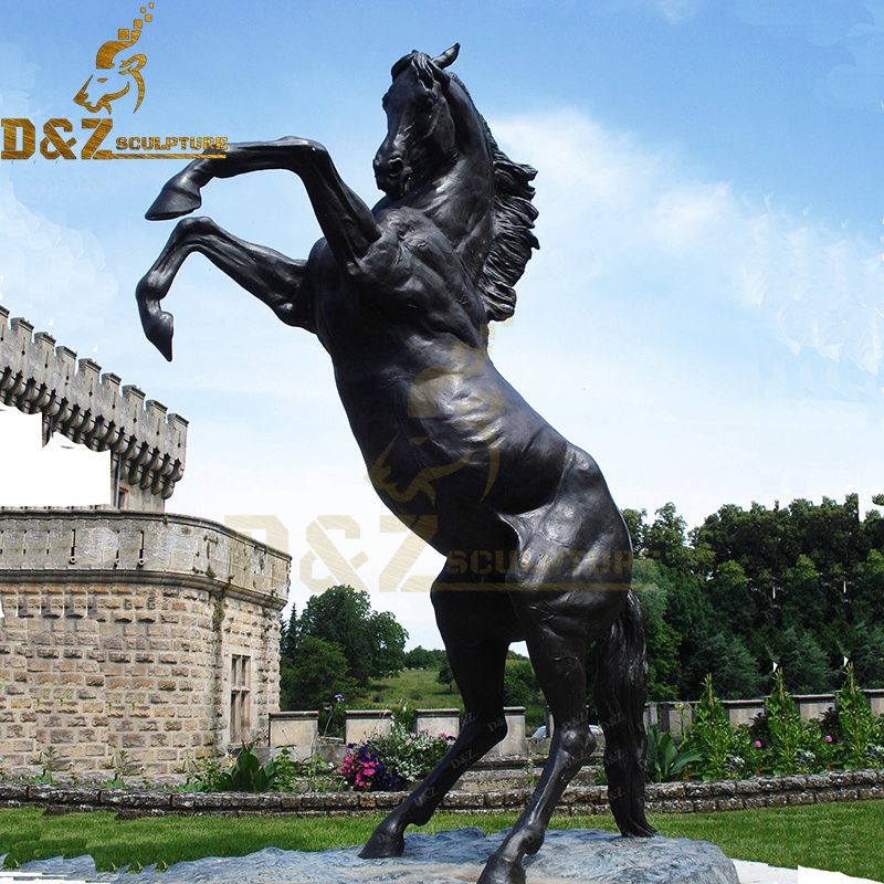 Large size metal animal sculpture bronze horse jumping statue for sale