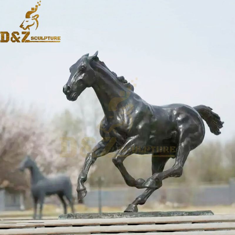 Garden decoration life size animal sculptures bronze running horse sculpture