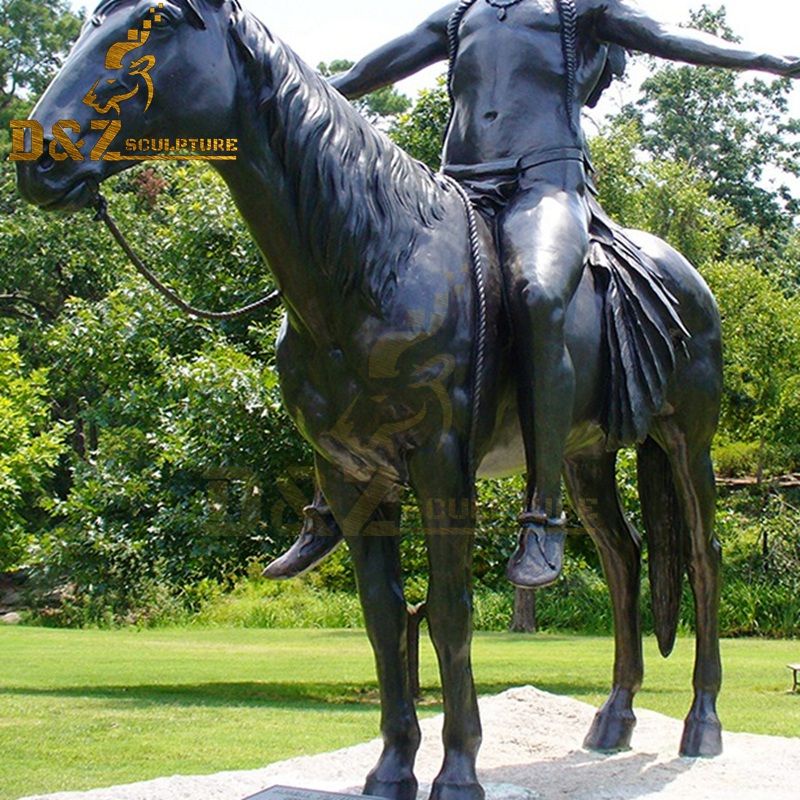 statue of indian on horse