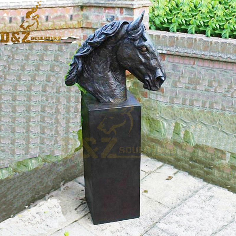 Life-size bronze horse head sculpture garden decoration for sale