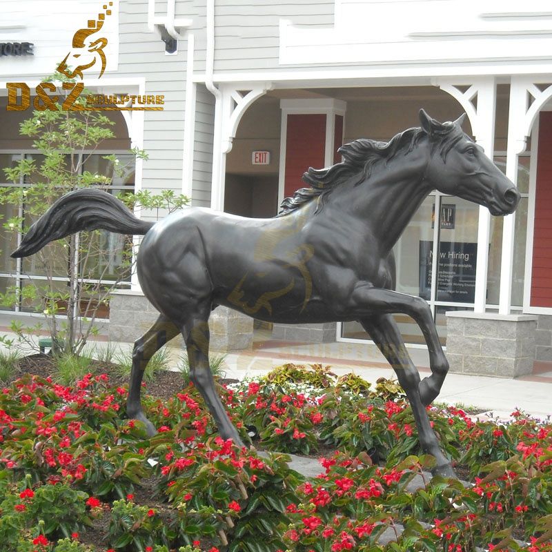 Outdoor life-size bronze horse running sculpture garden decoration for sale