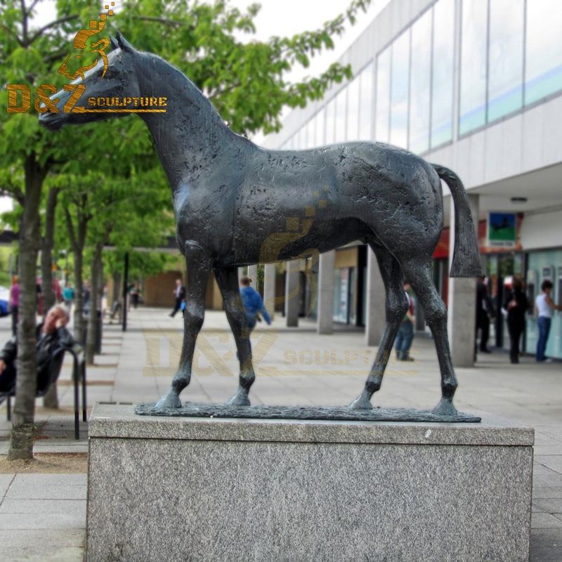 bronze black horse statue