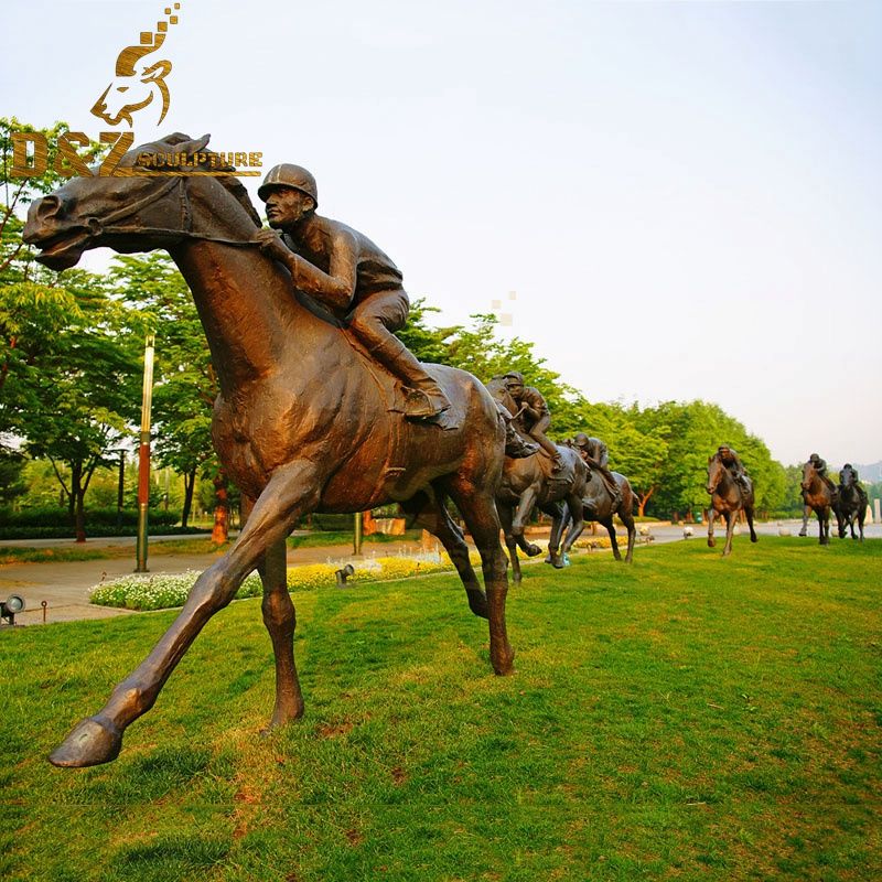 Hot Selling Life Size Outdoor Bronze Racing Horse Sculpture For Sale