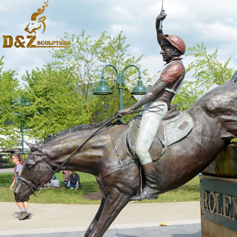 horses racing statue