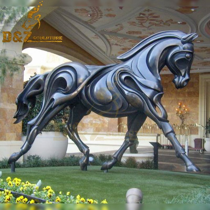 Western design hot sale abstract metal horse garden sculpture for sale