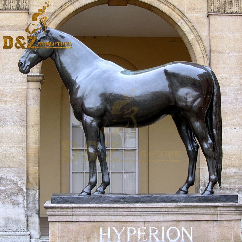 Outdoor exquisite life size standing bronze horse garden sculpture for sale
