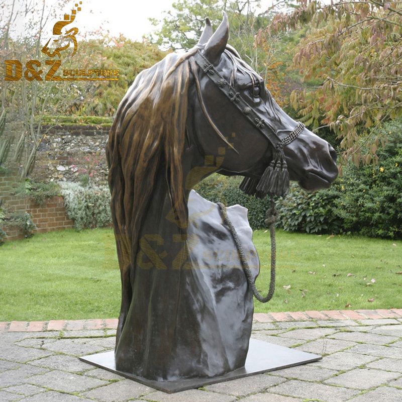 Hot sale life size bronze horse head sculpture for garden decor