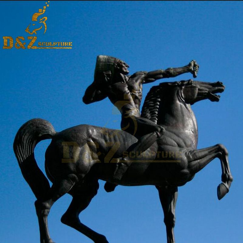 Outdoor famous Indian with a bow bronze statue on horseback for sale