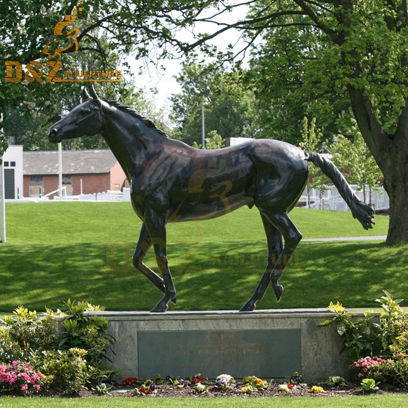 High quality garden decoration standing bronze horse metal sculpture