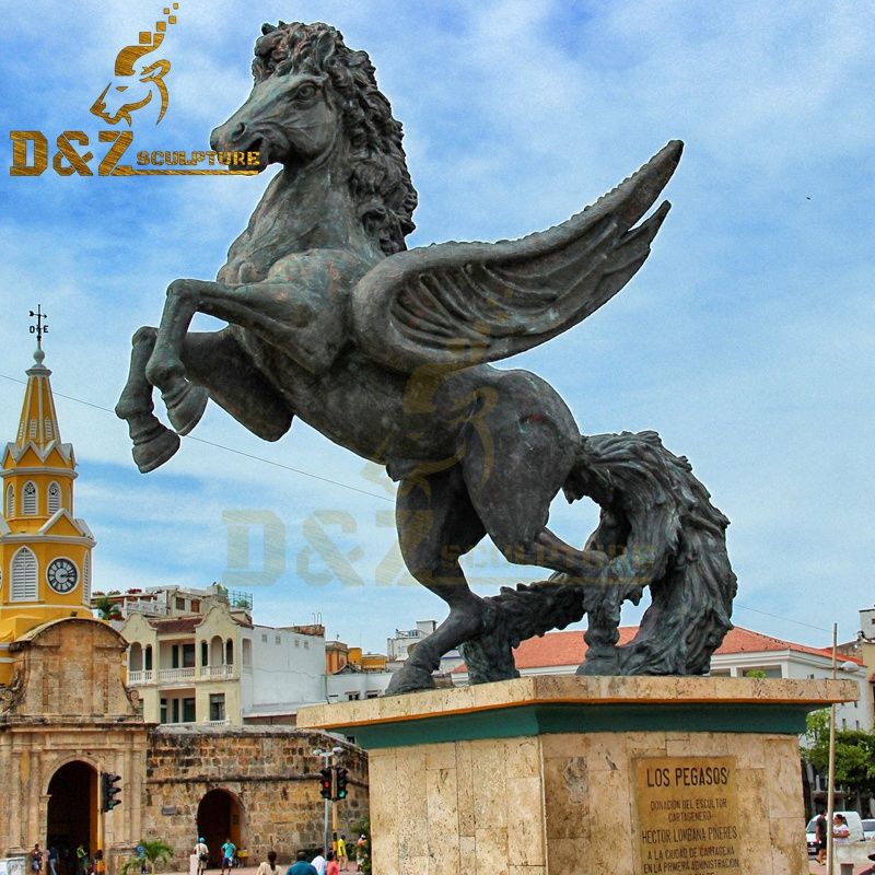 Large metal animal sculpture bronze pegasus statue decoration for sale