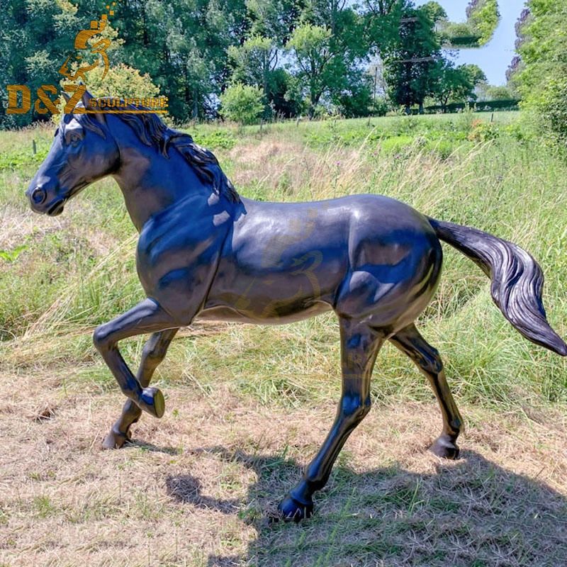 High quality outdoor bronze horse with one leg raised statue for sale