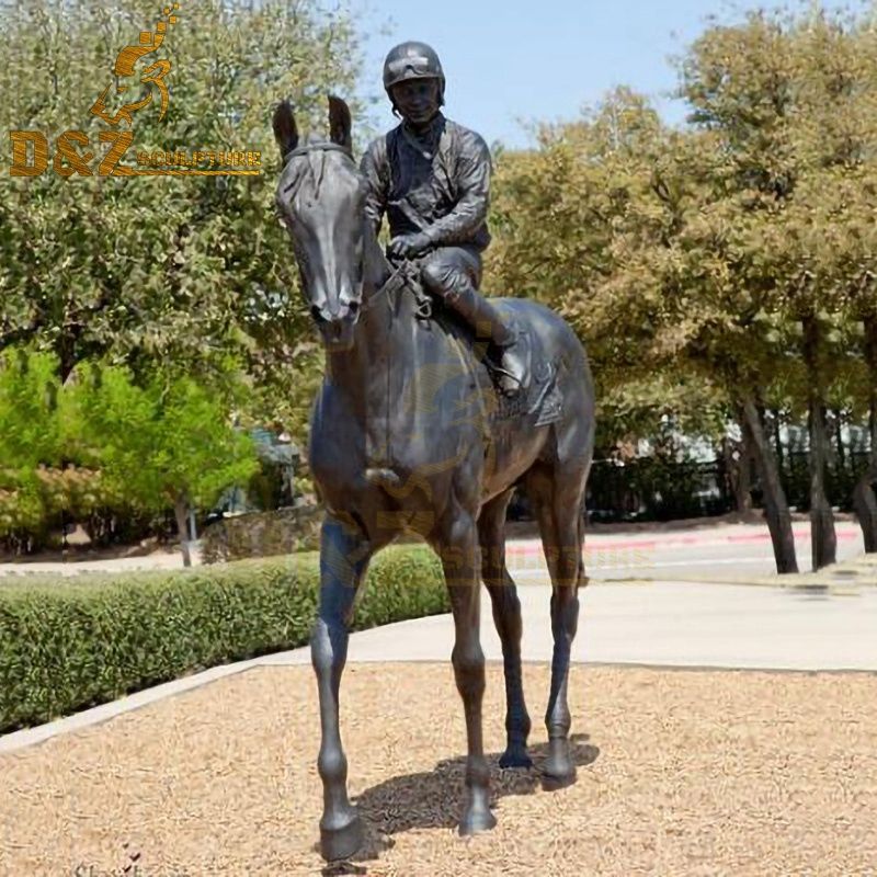 Outdoor metal casting knight horse racing statue bronze sculpture for sale