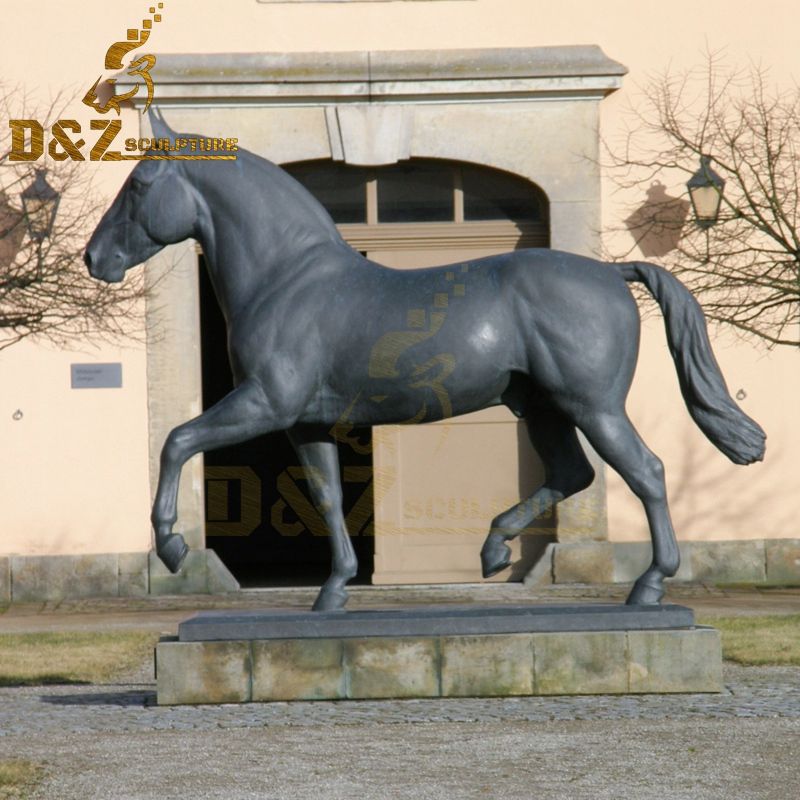 Factory wholesale garden decoration bronze leg raising horse sculpture for sale