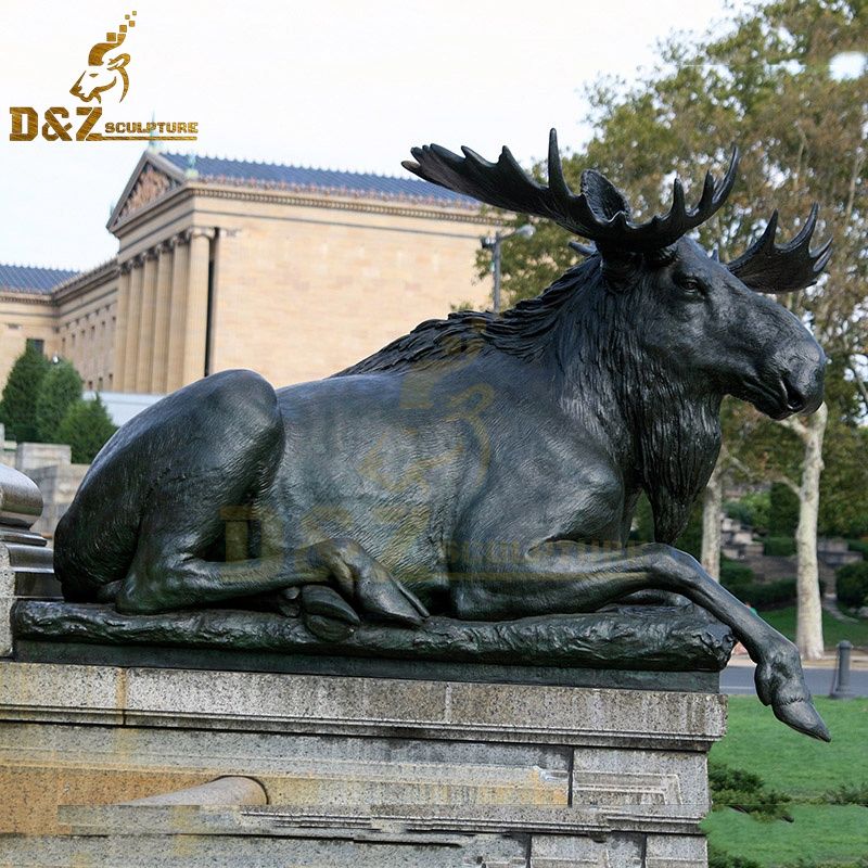 High quality metal animal sculpture bronze moose statue garden decoration for sale