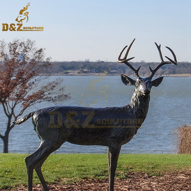 Hot sale garden art bronze animal metal deer sculpture decoration
