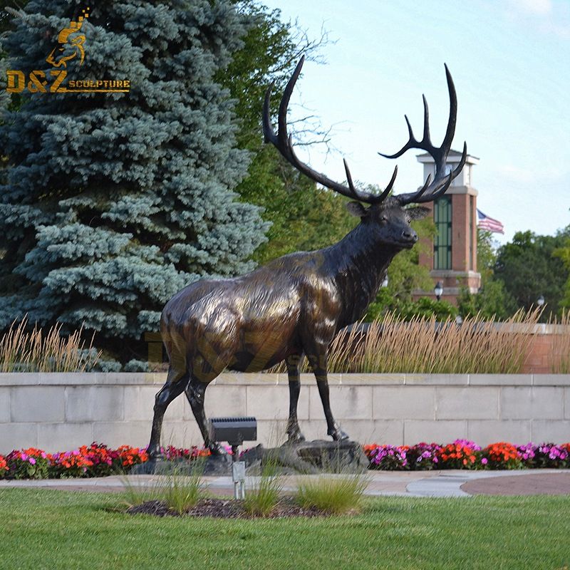 Modern decorative garden standing metal elk statue for sale