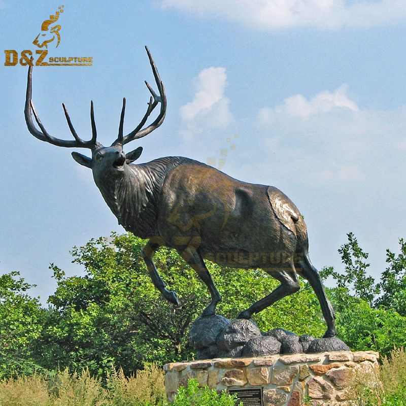 Modern design outdoor metal deer statue garden decoration sculpture