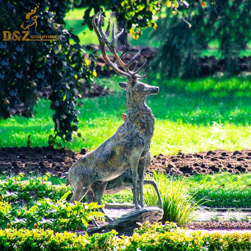 Hot sale new design bronze elk sculpture garden decoration artwork