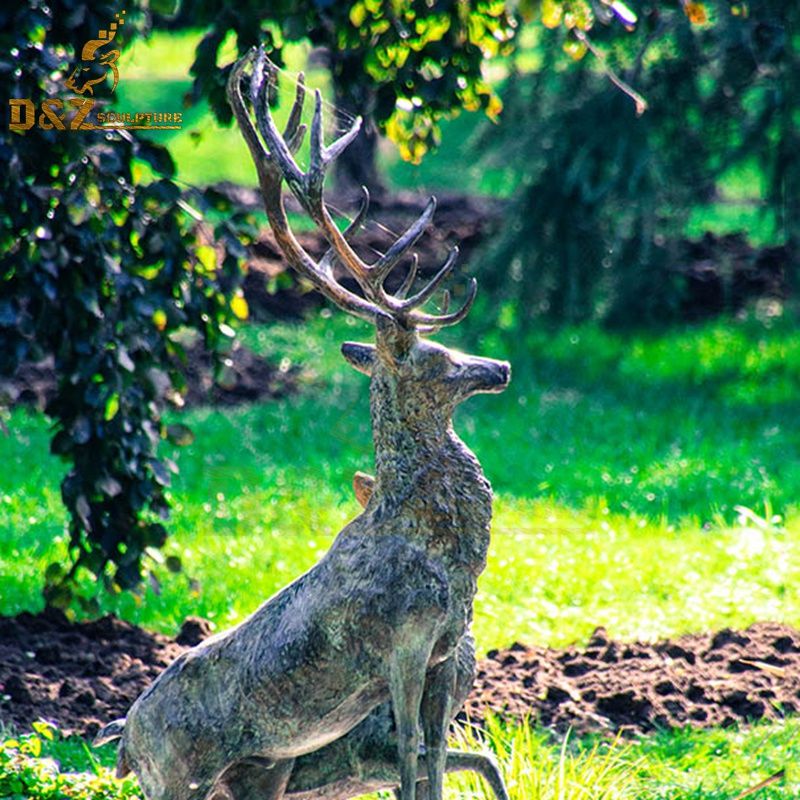 large bronze elk statue