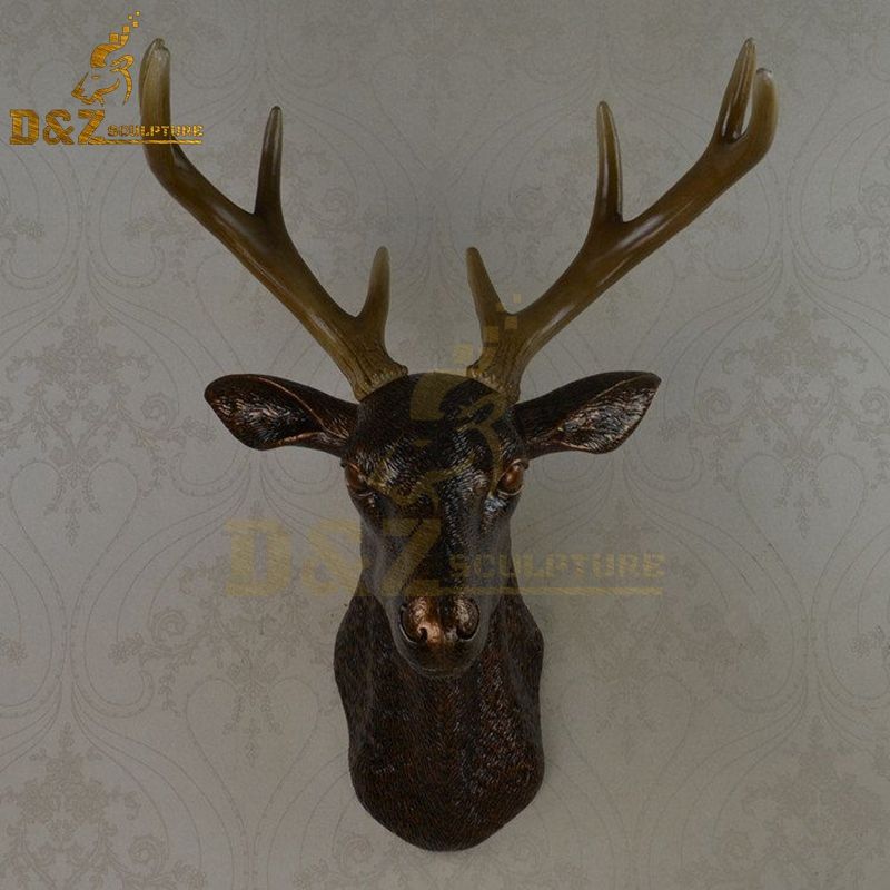 Antique deer head statue interior wall decoration artwork for sale