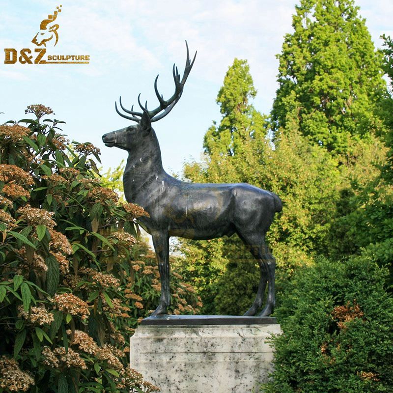 Hot sale animal metal sculpture bronze deer garden statue artwork