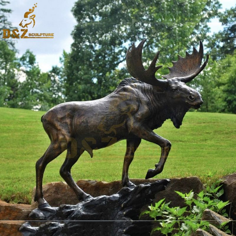 Garden large art deco outdoor metal moose sculpture for sale