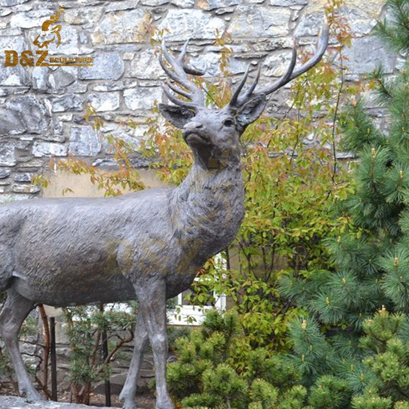 brass deer statue