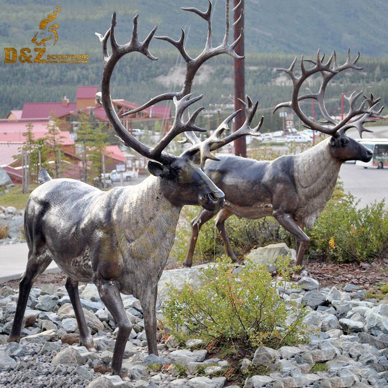 Hot selling Christmas decoration bronze reindeer sculpture for sale