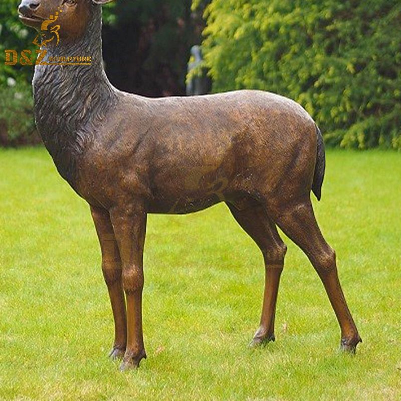 brass deer statue large