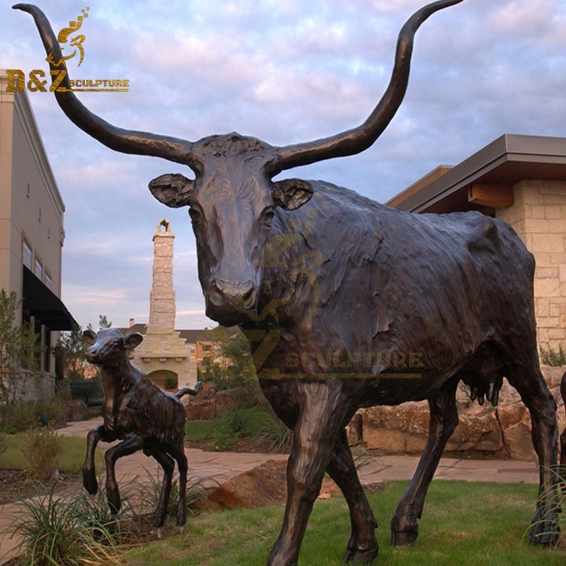 High quality new bull sculpture design outdoor longhorn statue for sale