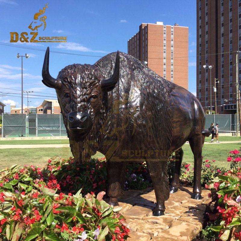 Outdoor garden decoration high quality bronze bison statue for sale
