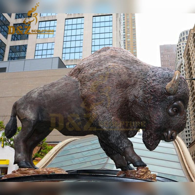 Large metal bull sculpture bronze bison garden sculpture for sale