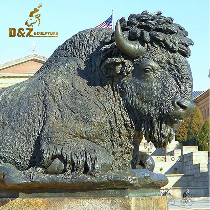 brass bison statue