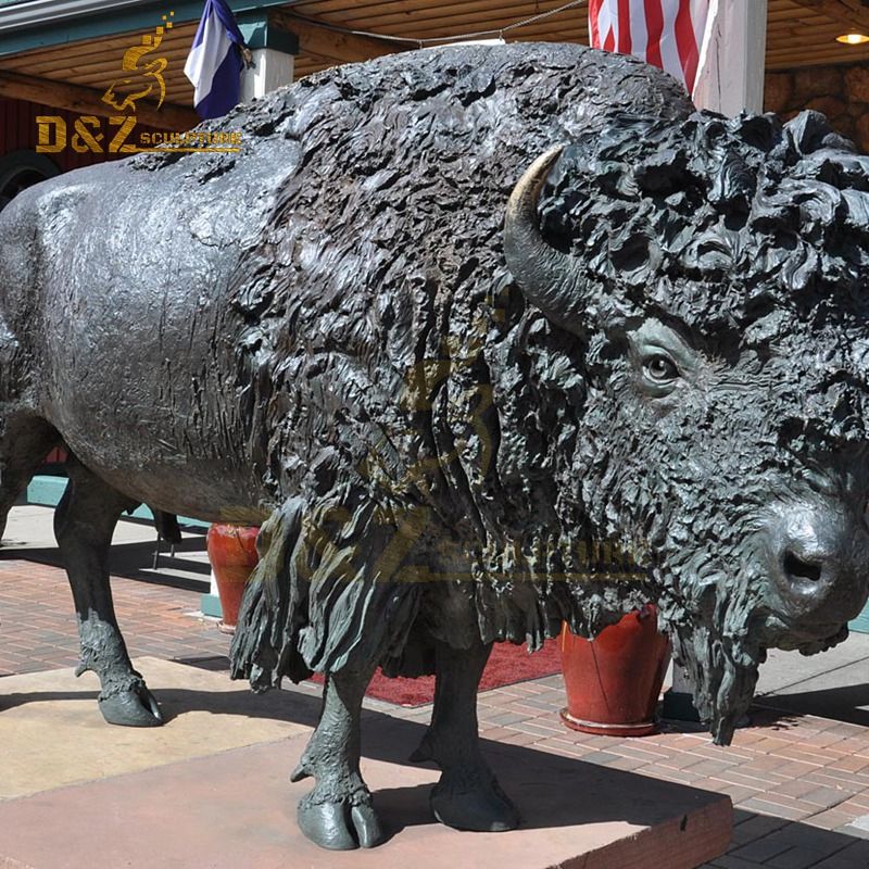 Western design high quality bronze bison sculpture garden decoration for sale