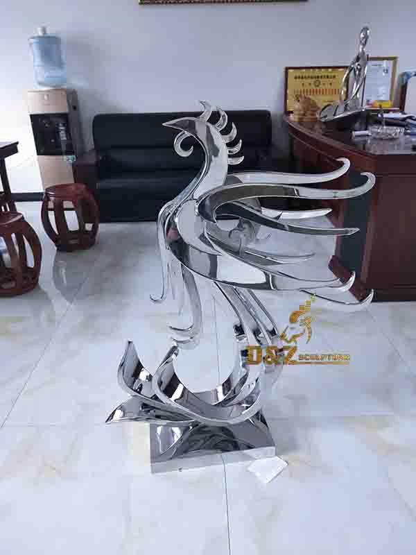 Height 1m beautiful hot sale outdoor stainless steel phoenix sculpture