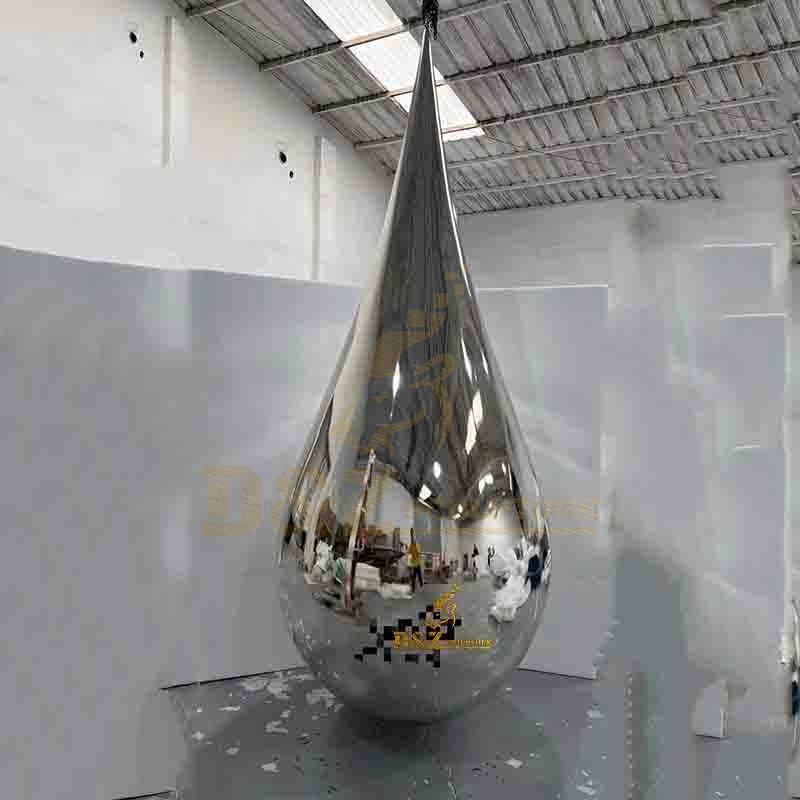 Large outdoor metal garden plaza decoration high quality stainless steel water droplets sculpture for sale