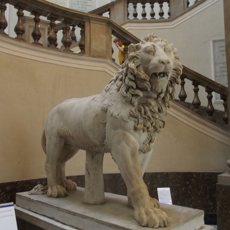 Life size marble carved museum decor famous lion sculpture in italy