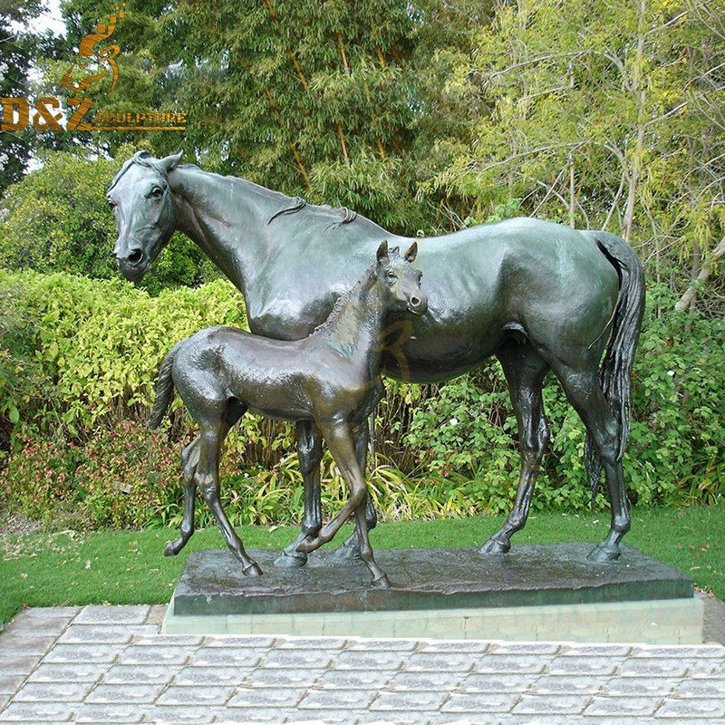 mare and foal statue