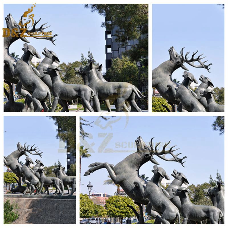 bronze deer statue