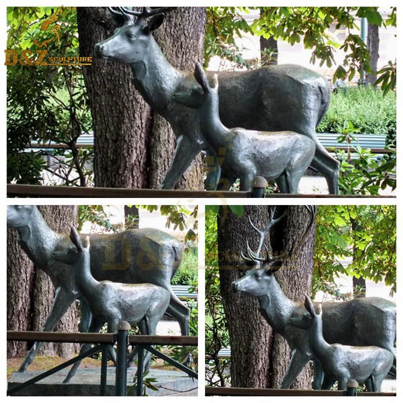 deer and fawn statue