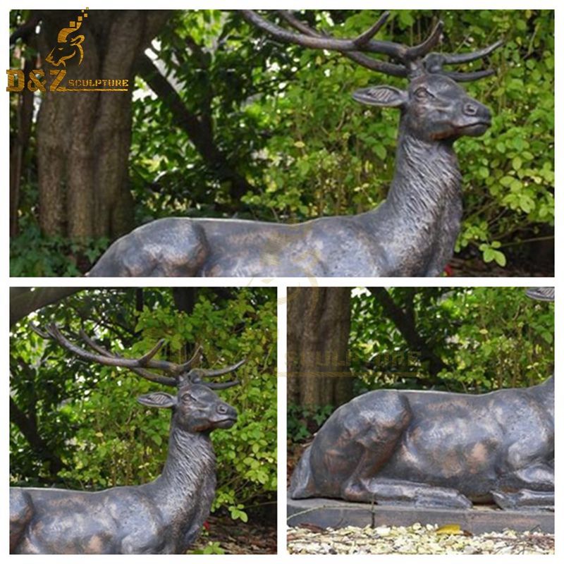 sitting stag garden statue